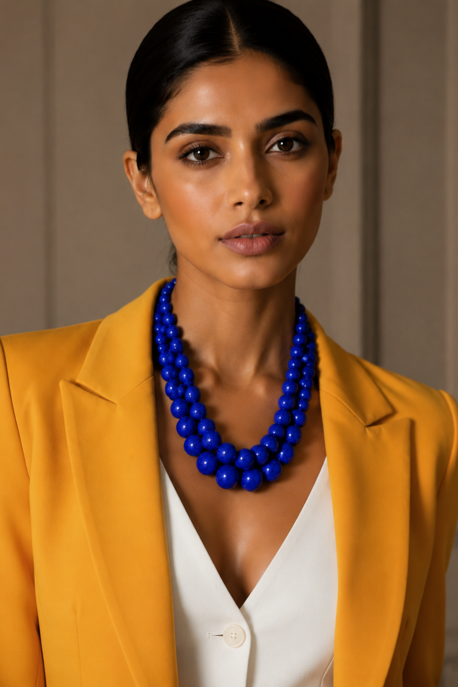Azure bloom statement necklace