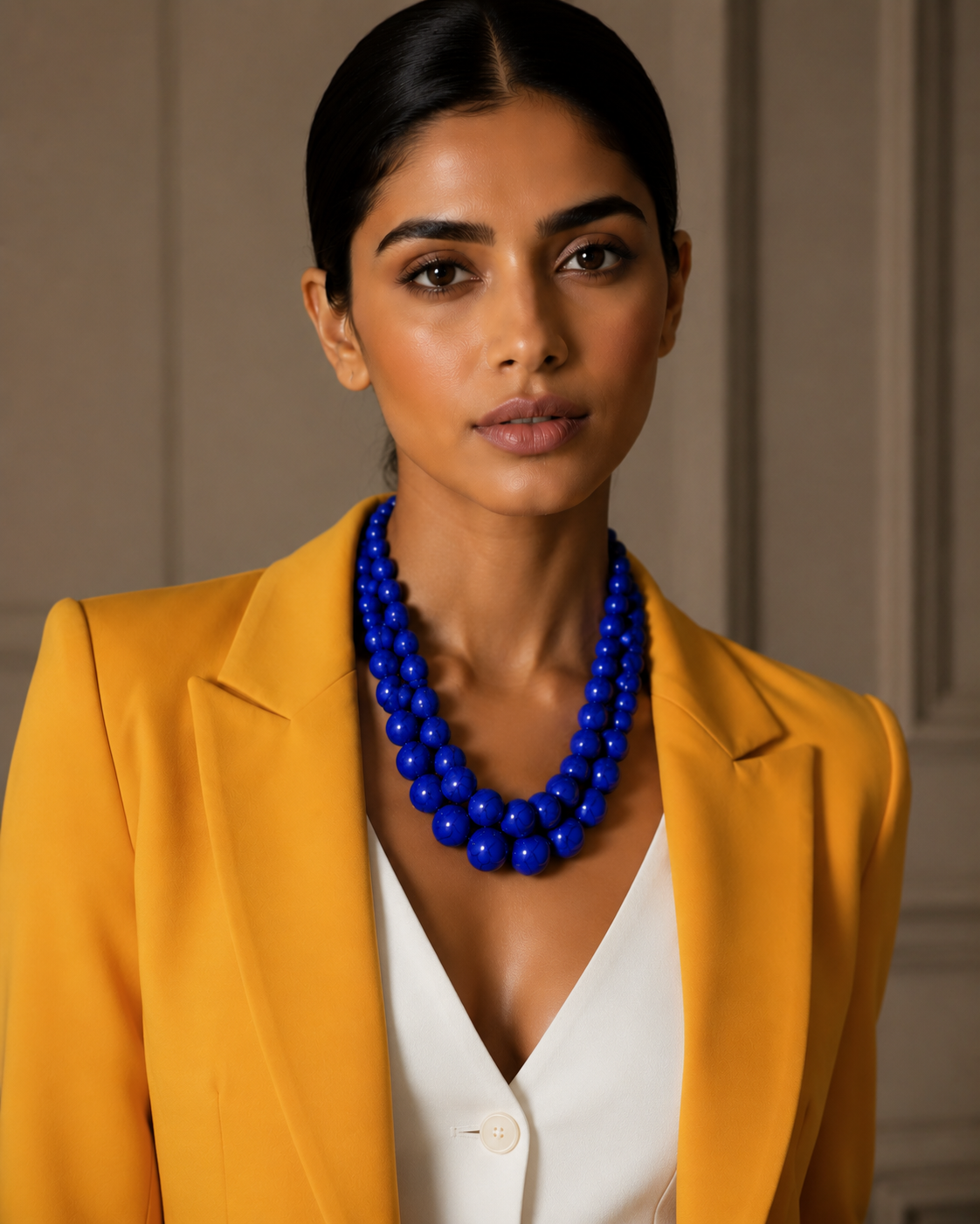 Azure bloom statement necklace