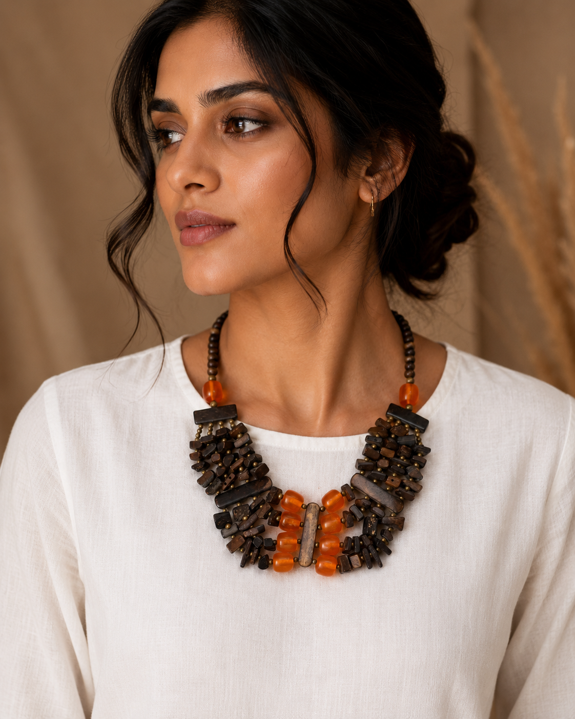 Amber Woodland Statement Necklace