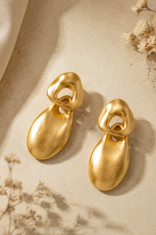 Organic Sculpt Drop Earrings